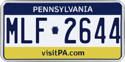 PA license plate MLF2644