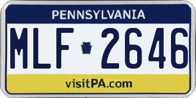 PA license plate MLF2646