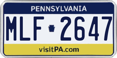 PA license plate MLF2647