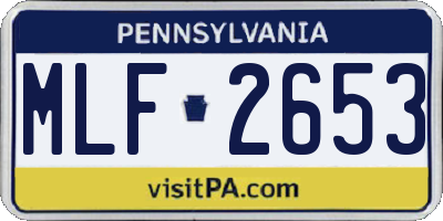 PA license plate MLF2653