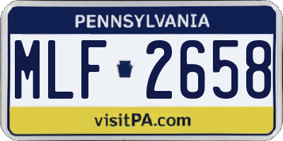 PA license plate MLF2658