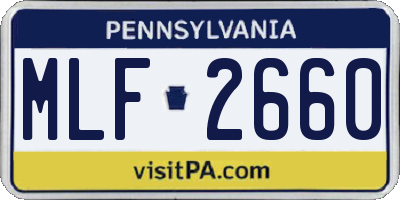 PA license plate MLF2660