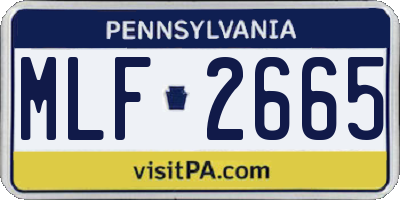 PA license plate MLF2665