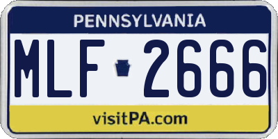 PA license plate MLF2666
