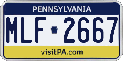 PA license plate MLF2667