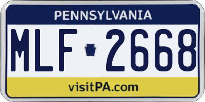 PA license plate MLF2668