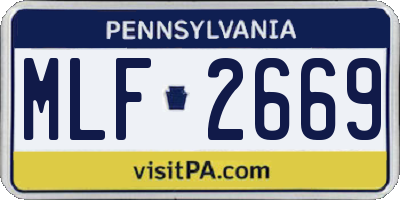 PA license plate MLF2669
