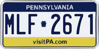PA license plate MLF2671