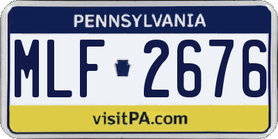 PA license plate MLF2676