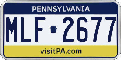PA license plate MLF2677