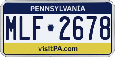 PA license plate MLF2678