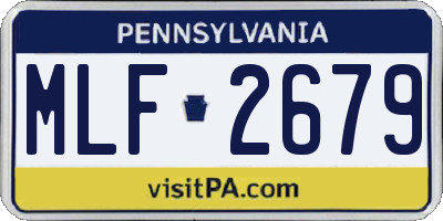 PA license plate MLF2679