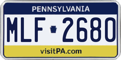 PA license plate MLF2680
