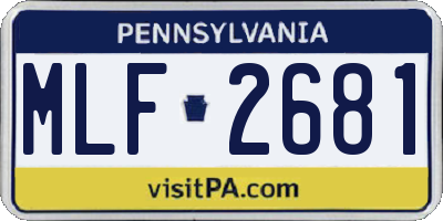PA license plate MLF2681
