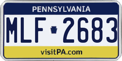PA license plate MLF2683