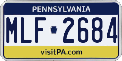 PA license plate MLF2684