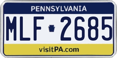 PA license plate MLF2685