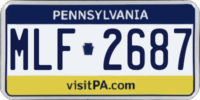 PA license plate MLF2687