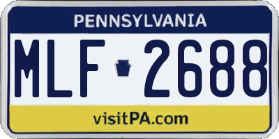 PA license plate MLF2688