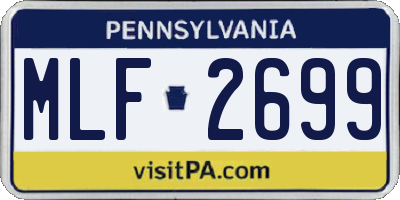 PA license plate MLF2699