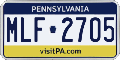 PA license plate MLF2705