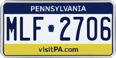 PA license plate MLF2706