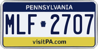 PA license plate MLF2707