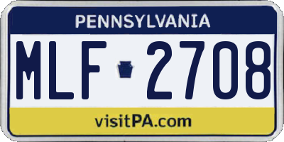 PA license plate MLF2708