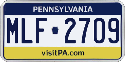 PA license plate MLF2709