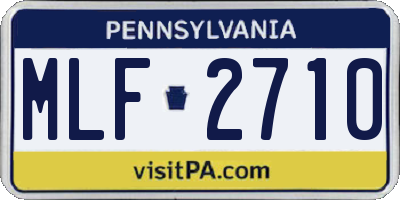 PA license plate MLF2710