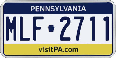 PA license plate MLF2711