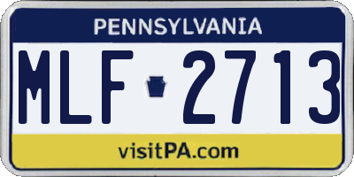 PA license plate MLF2713