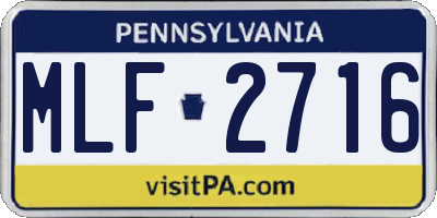 PA license plate MLF2716