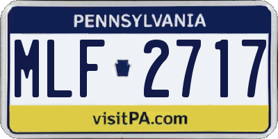 PA license plate MLF2717