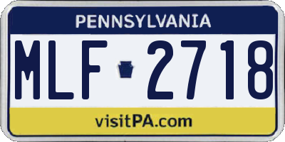 PA license plate MLF2718