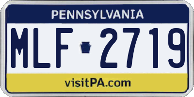 PA license plate MLF2719