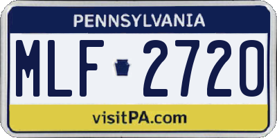 PA license plate MLF2720