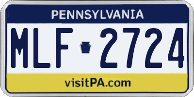 PA license plate MLF2724
