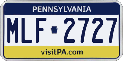 PA license plate MLF2727