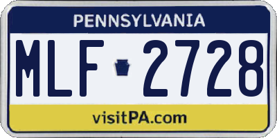 PA license plate MLF2728