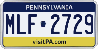 PA license plate MLF2729