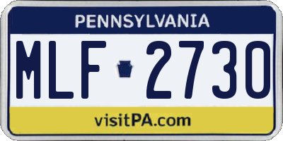 PA license plate MLF2730
