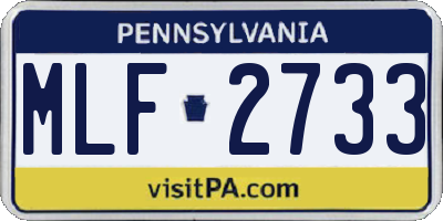 PA license plate MLF2733