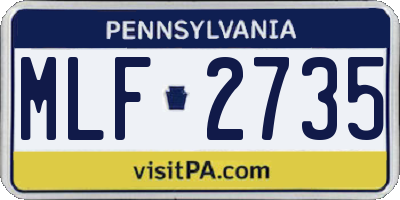 PA license plate MLF2735