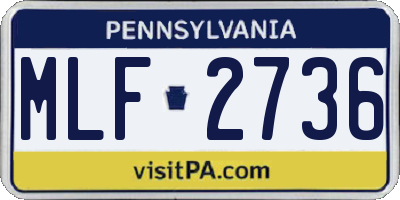 PA license plate MLF2736