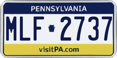 PA license plate MLF2737