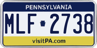 PA license plate MLF2738