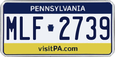 PA license plate MLF2739