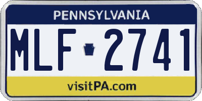 PA license plate MLF2741