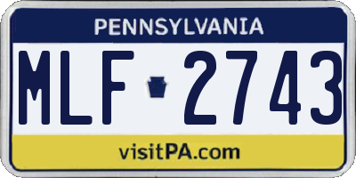 PA license plate MLF2743